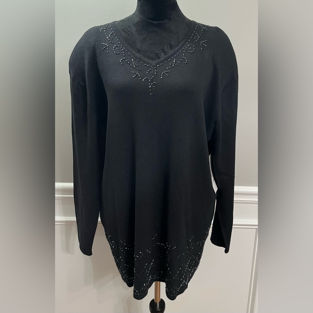 NWT DB Line Sweater with beads-size 3X